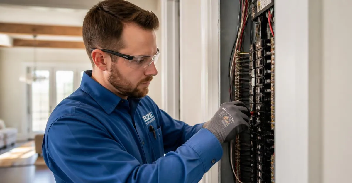 Residential electrical rough-in wiring in a Louisiana home by WAM Electric.