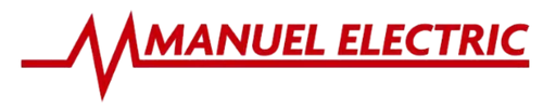 Manuel Electric logo in red with sans-serif font.