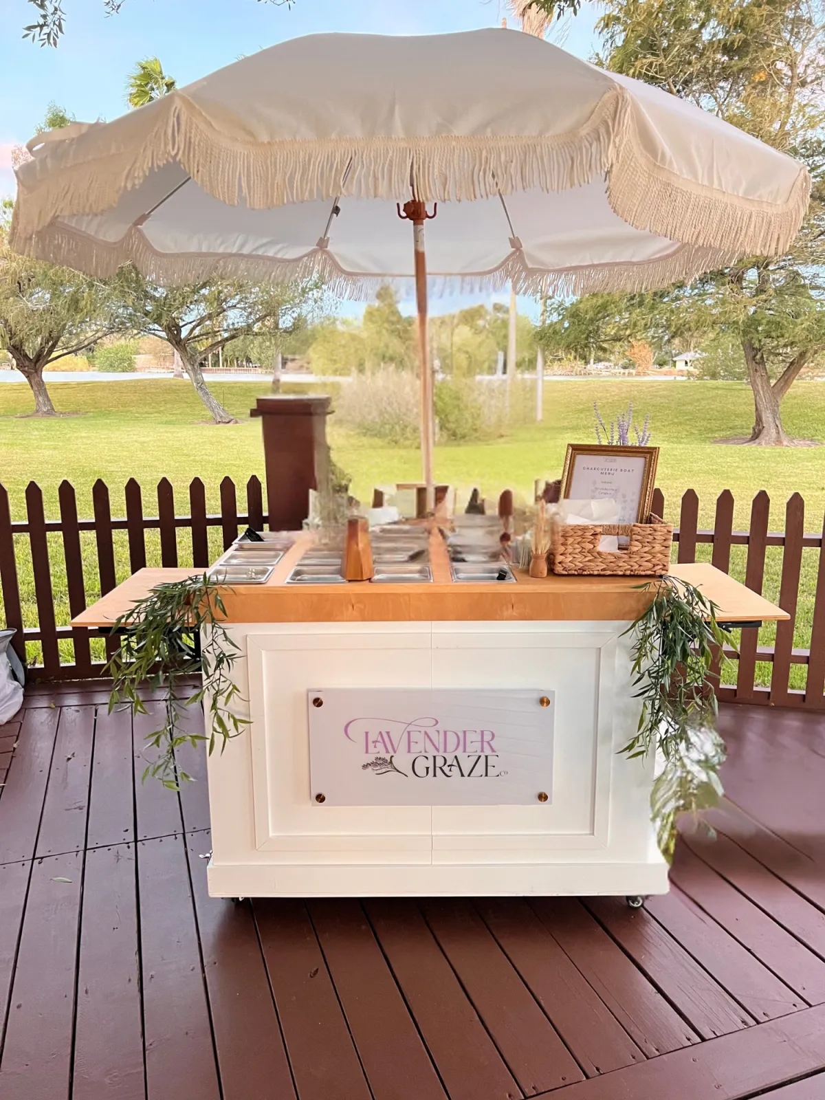 mobile charcuterie cart