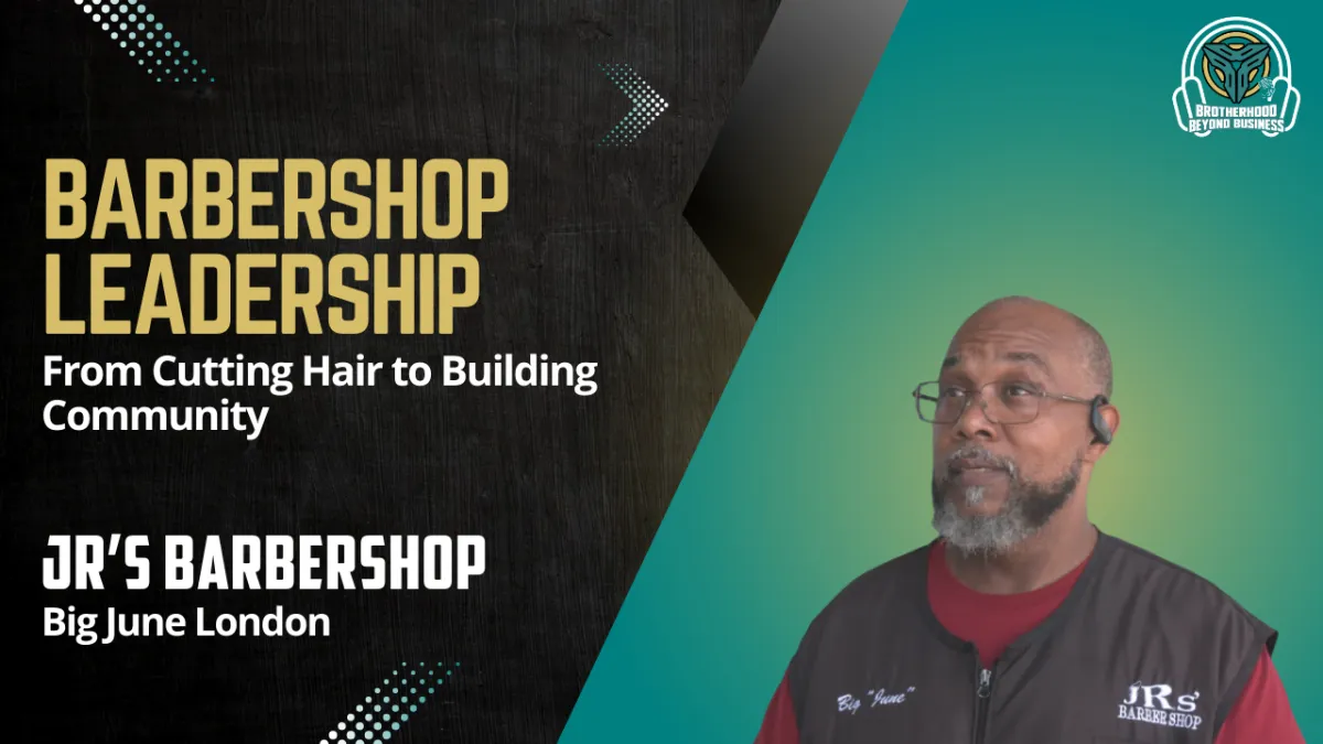 Joe Rouse interviewing Big June London about building JR’s Barbershop and leading a local community business.
