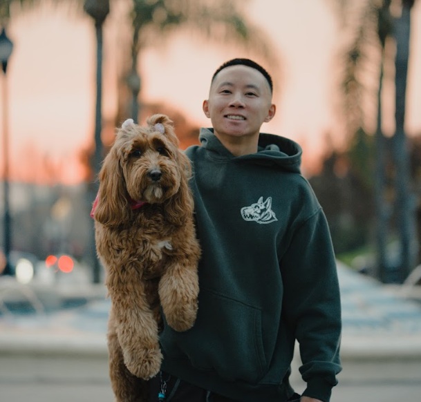 a person holding an animal