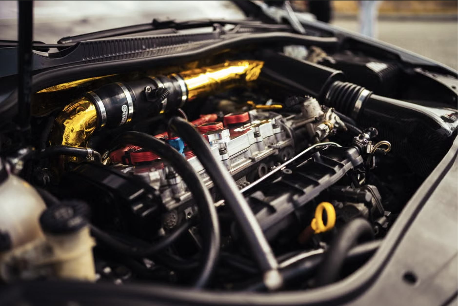 high-performance engine disassembly showing internal components - motor rebuild shops