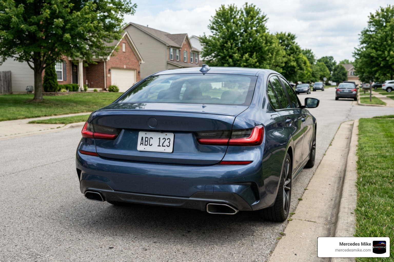 BMW 340i exhaust rear view