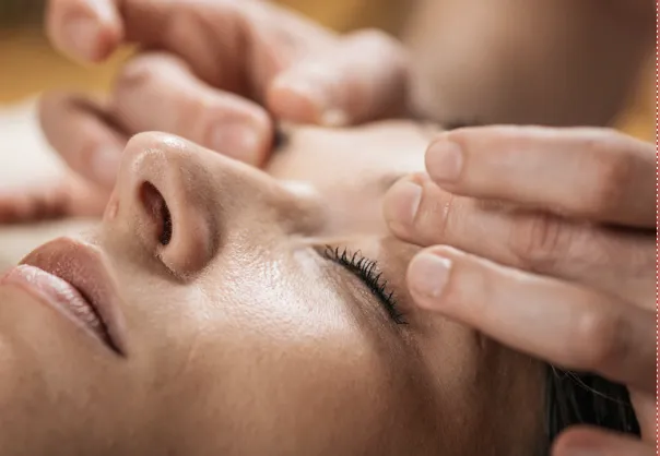 Client receiving a anti-aging, exfoliating, deep cleaning treatment by Lindsay Rose Ali at Lindsay Rose Beauty in Mansfield, Texas