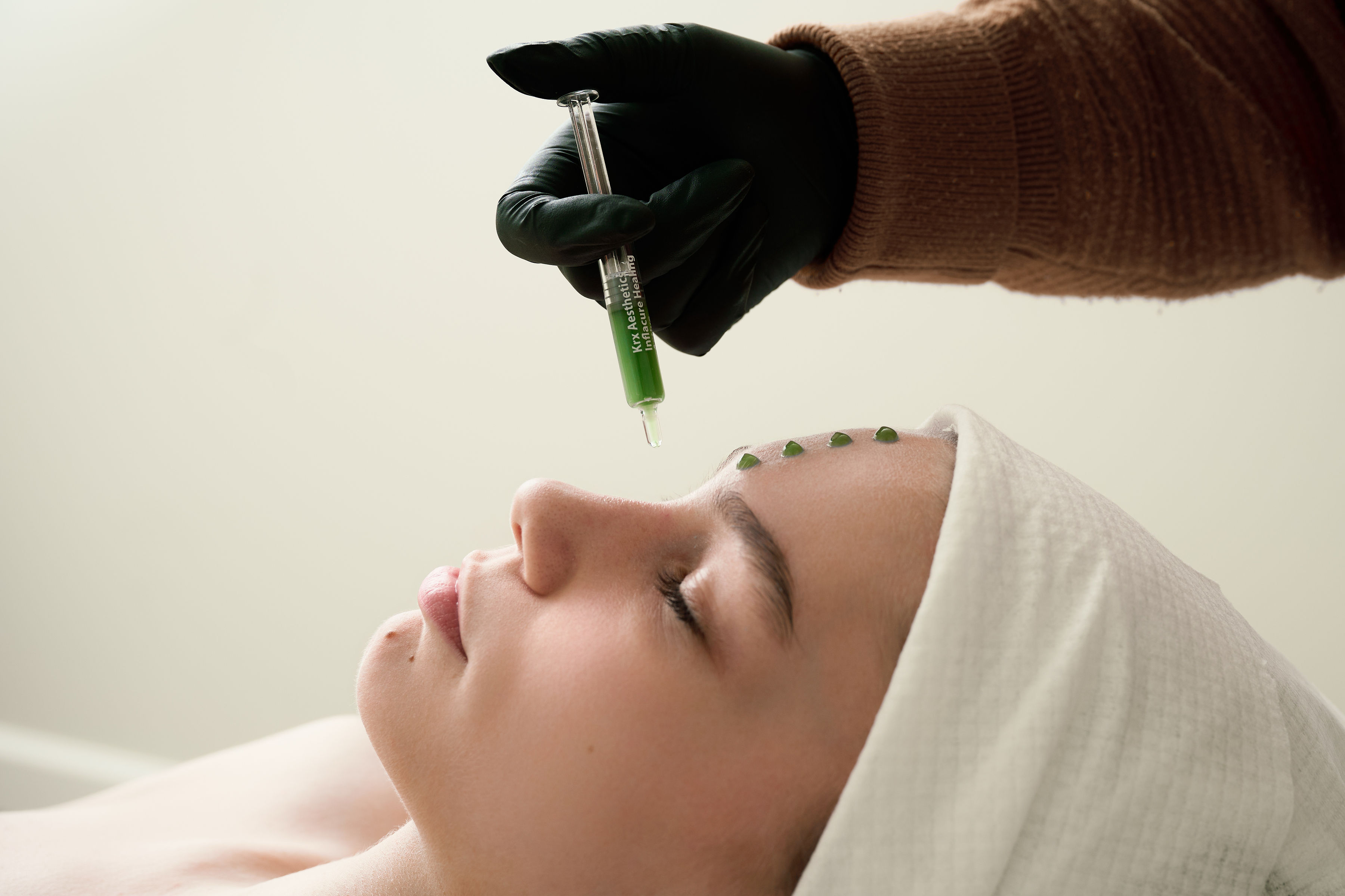 Client received a anti-aging, lifting firming peptide mask facial treatment by Lindsay Rose Ali at Lindsay Rose Beauty in Mansfield, Texas