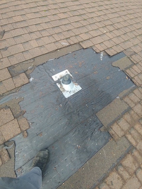 roof in need of repair on a home in lacey wa