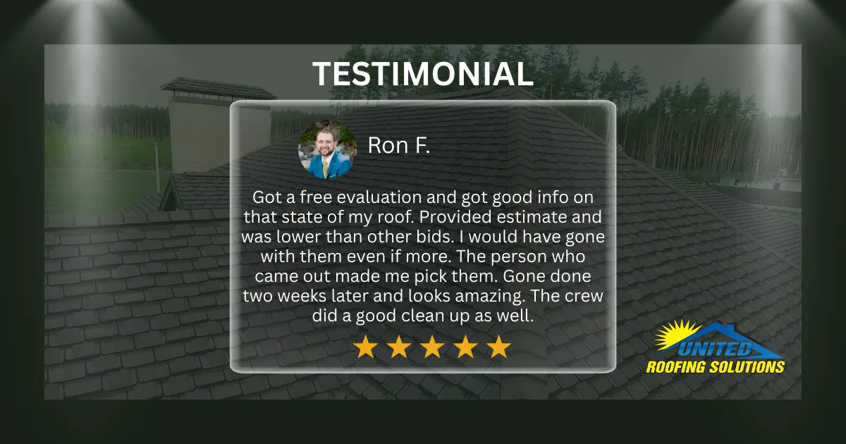 testimonial for united roofing - best roofing contractor