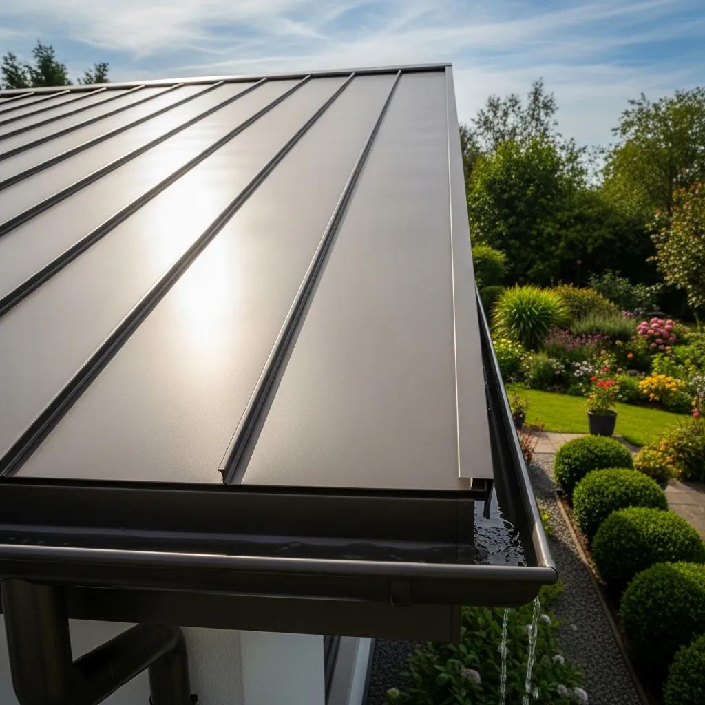 Close-up of a newly installed metal roof showcasing durability and aesthetic appeal