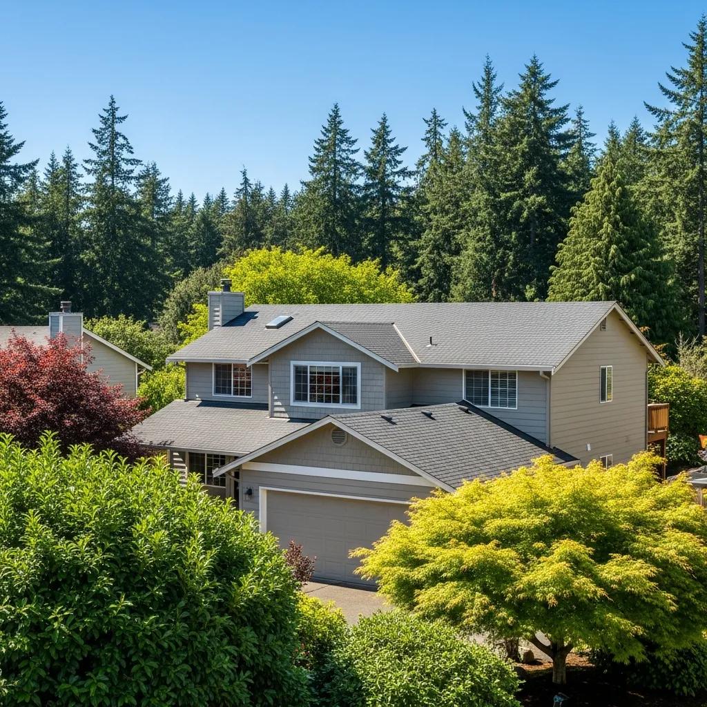 Professional roofing team installing a roof on a residential home in Tumwater, WA