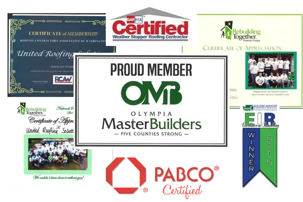 united roofing solutions awards and certificaitons