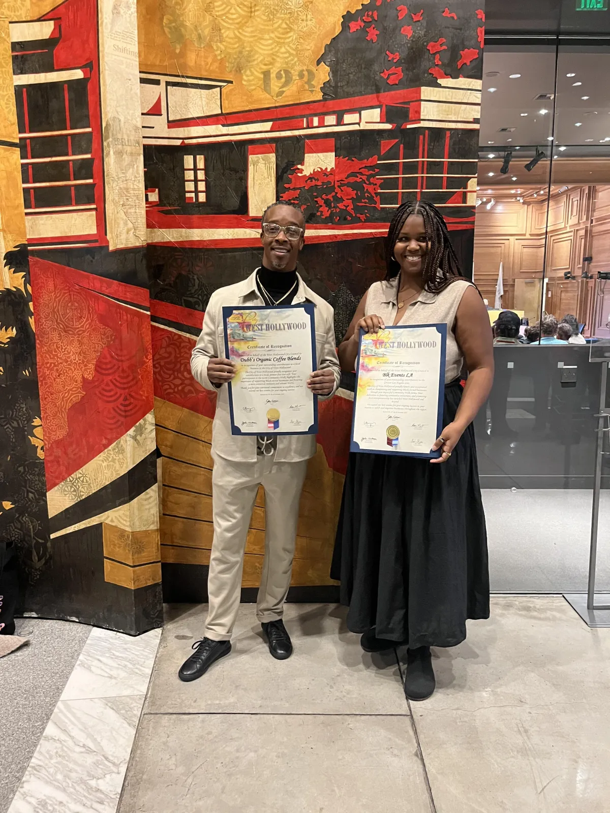 West Hollywood Certificate of Recognition ceremony for Dubb's Coffee