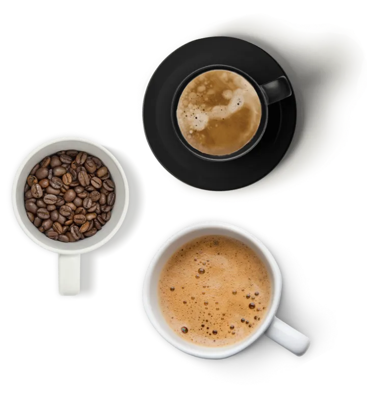 Close-up of an organic artisan latte with heart-shaped foam art at Dubb's Organic Coffee in West Hollywood