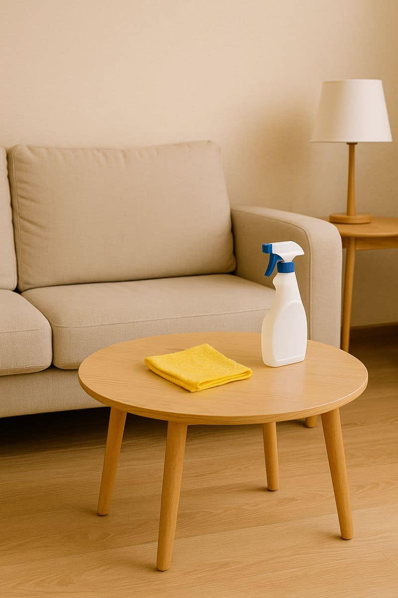 Weekly home cleaning plan in Gainesville Florida – living room maintenance cleaning with eco-friendly products