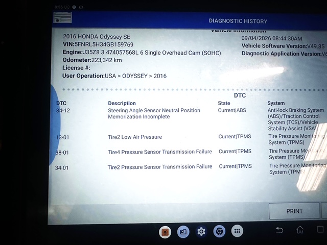 Vehicle diagnostic scan report example
