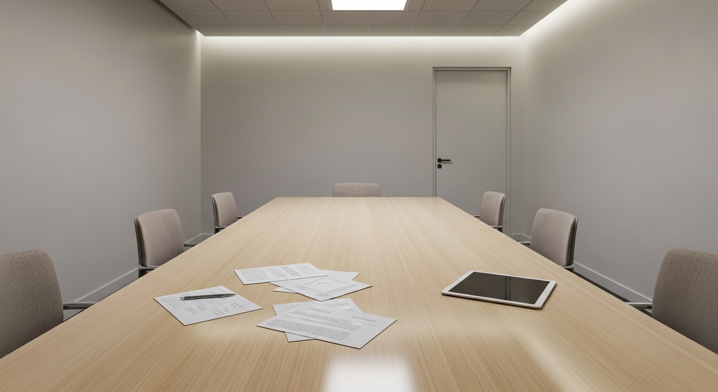 meeting room with documents