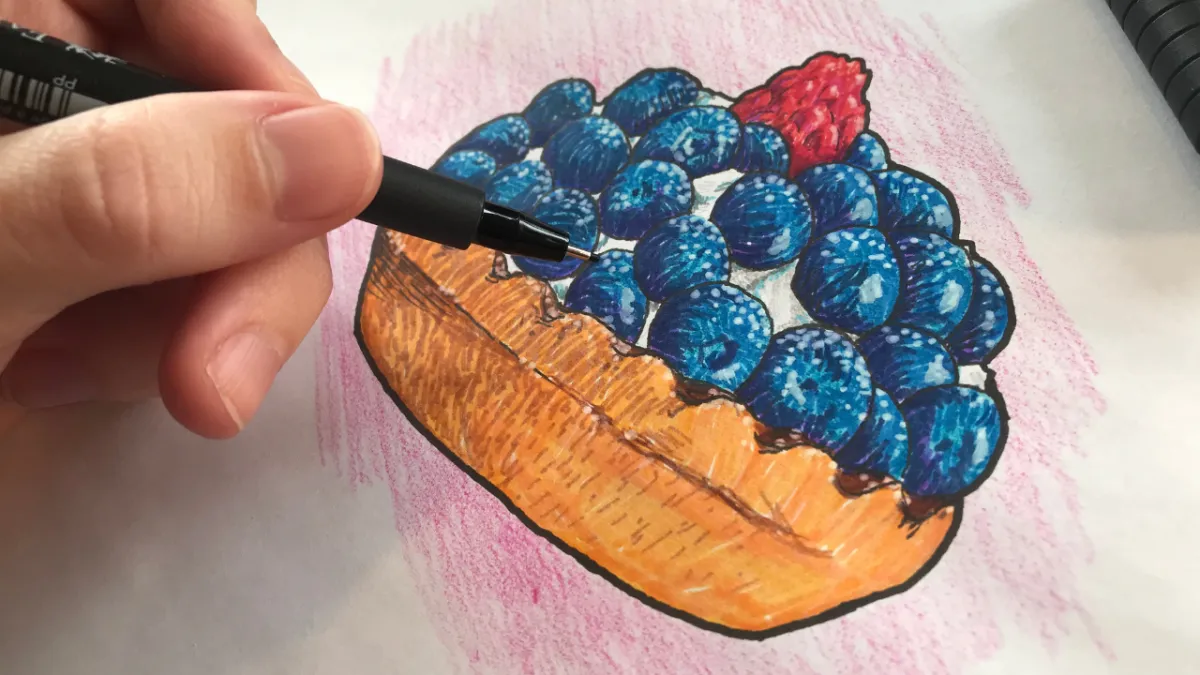 A hand drawing fur