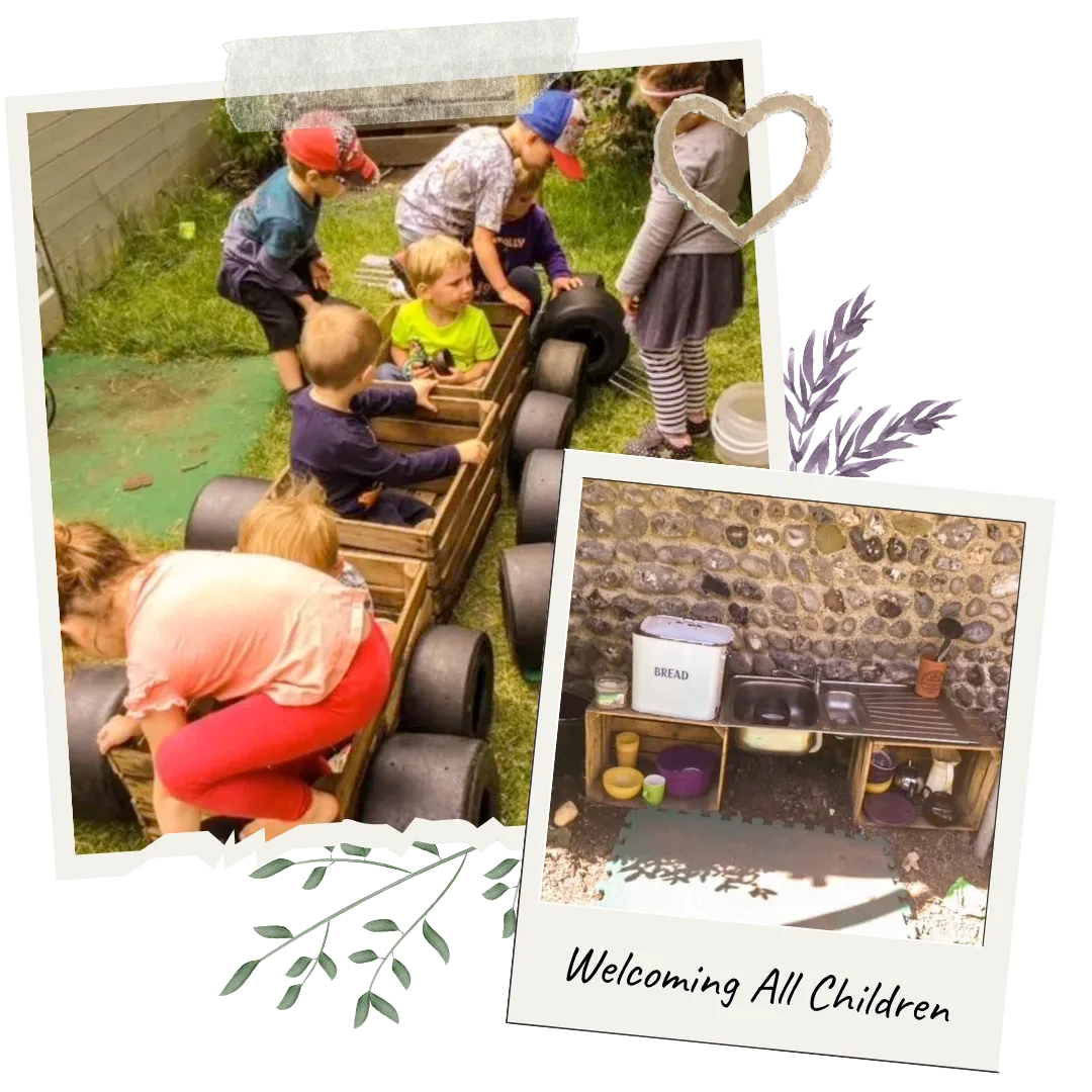 Preschool children enjoying outdoor space. Showcasing the Curiosity environment