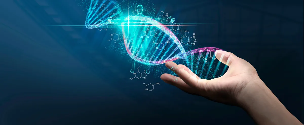 DNA strand representing genetic testing for brain health