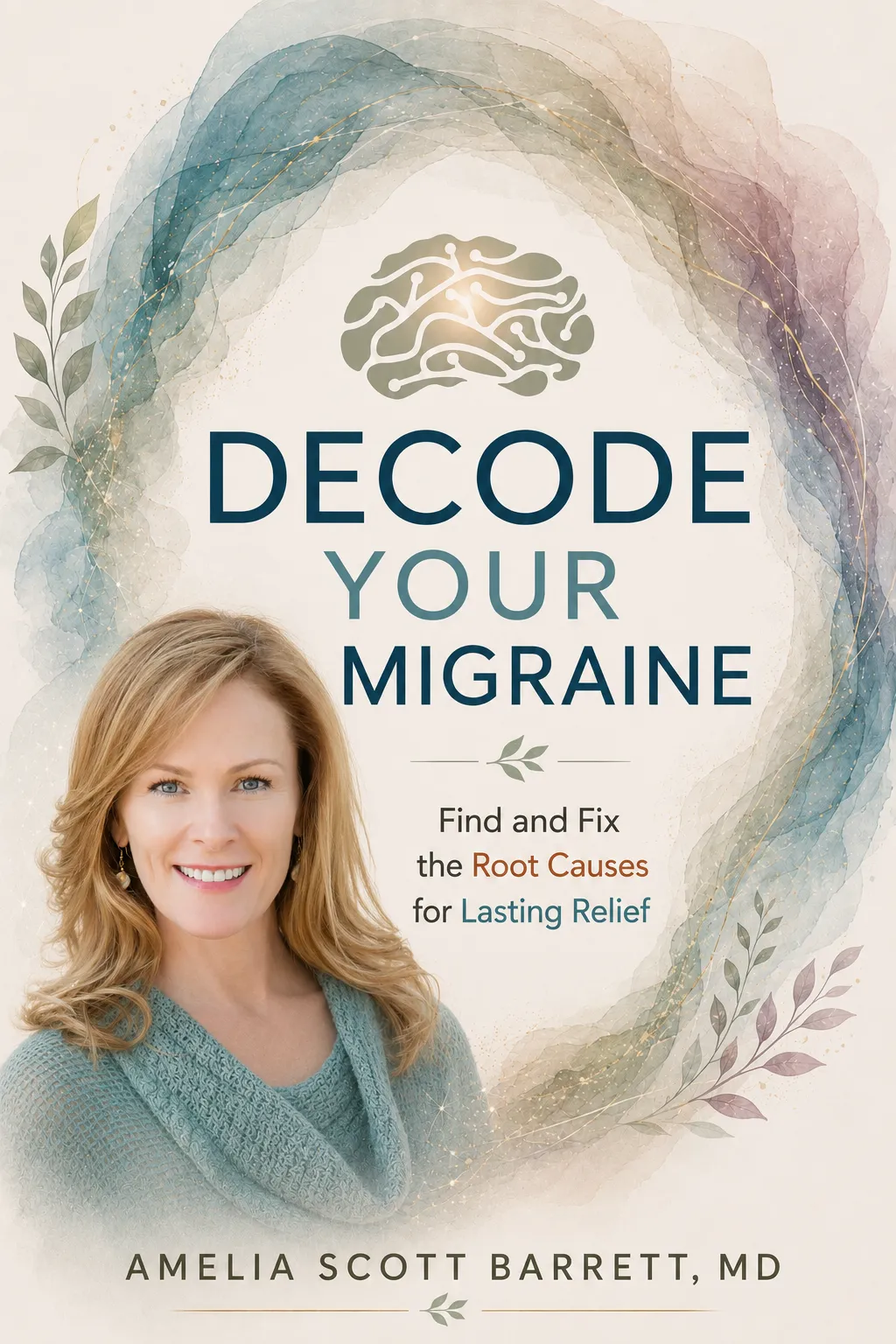 Dr. Amelia Scott Barrett with her book, Decode Your Migraine