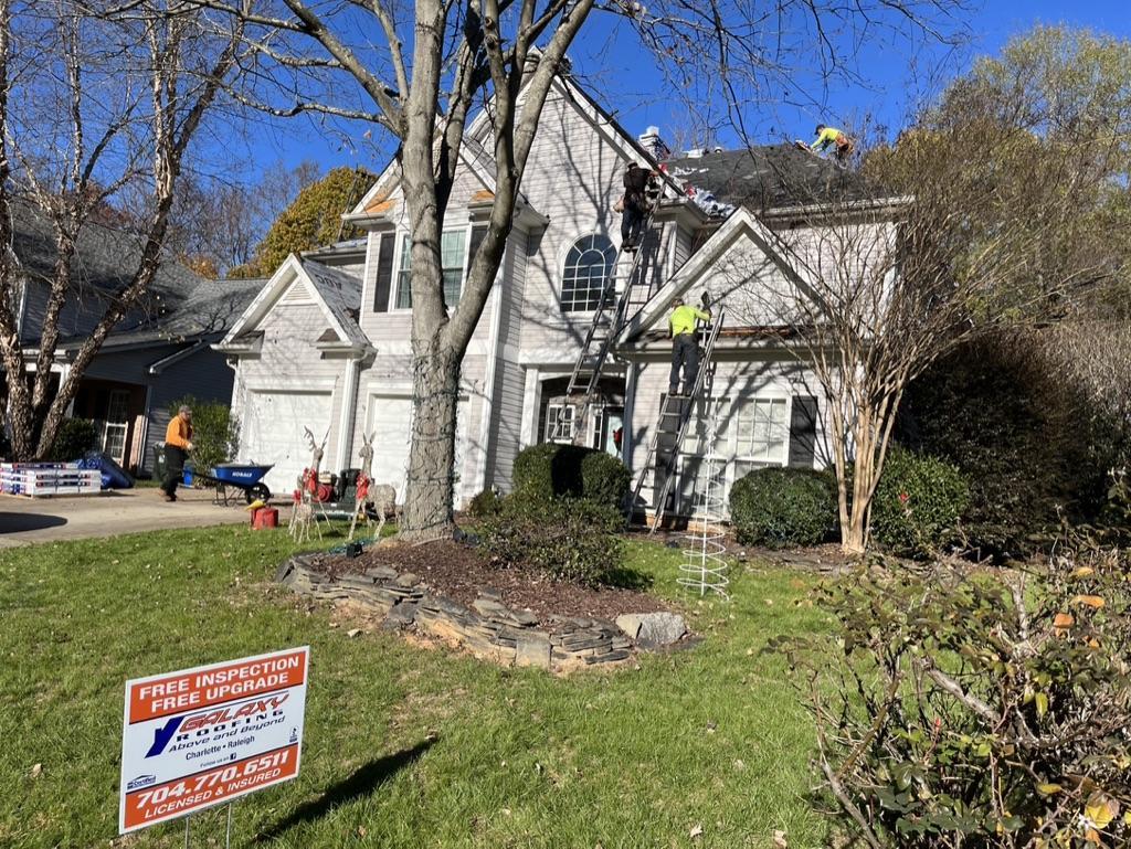 Residential roofing project done by Galaxy Roofing in Charlotte NC
