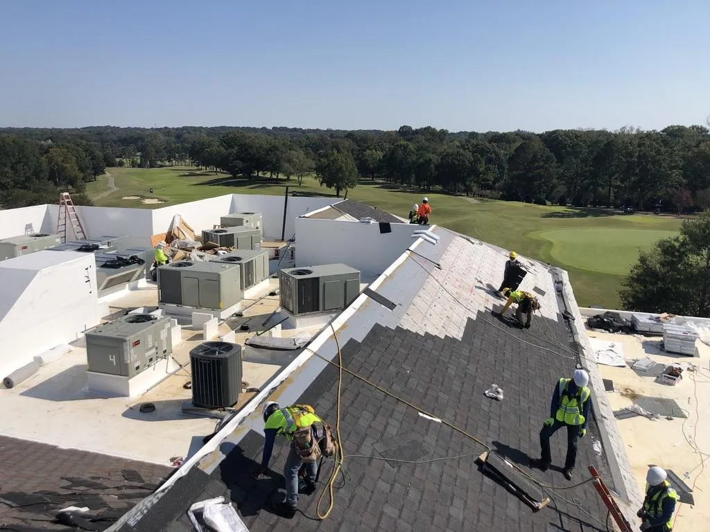 Commercial roof replacement completed by Galaxy Roofing in Charlotte NC