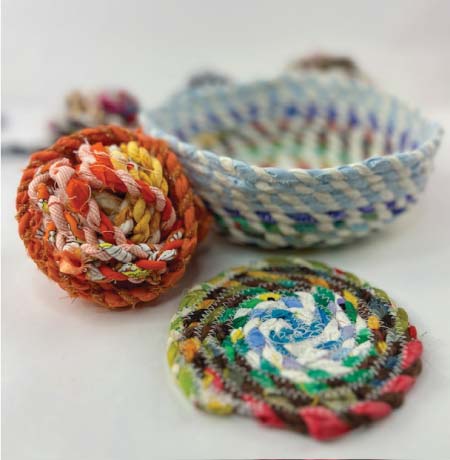 Colourful handmade twine with bowl & coaster