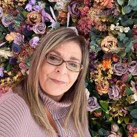 woman with flower background 