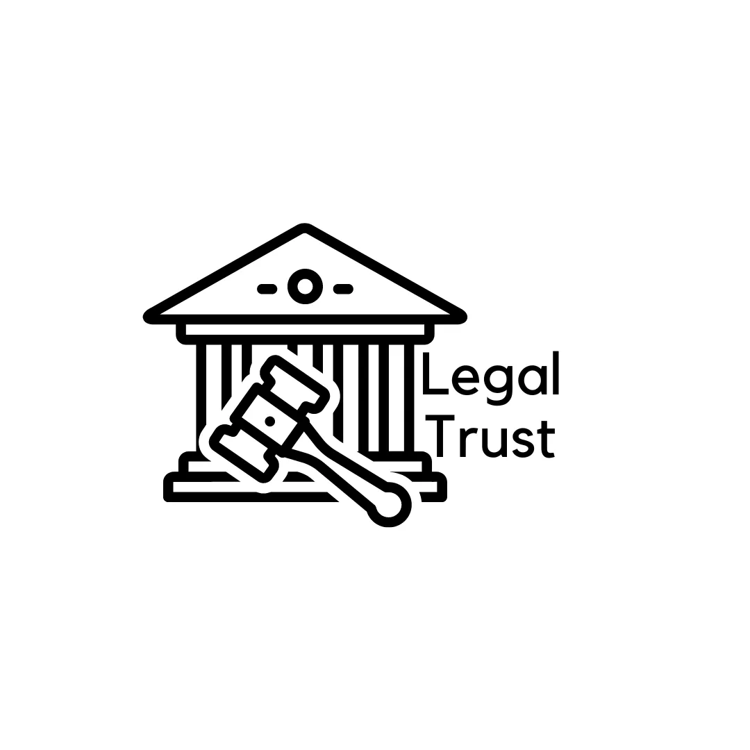 Court building and gavel icon with 'Legal Trust', trust fund concept