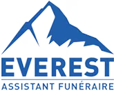 Everest Funeral Planning logo, mountain silhouette, assistant funéraire
