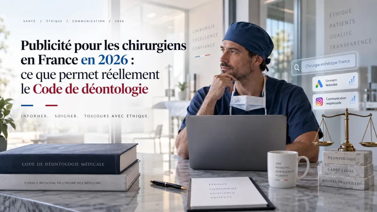 Publicité pour les chirurgiens en France en 2026 : ce que permet réellement le Code de déontologie