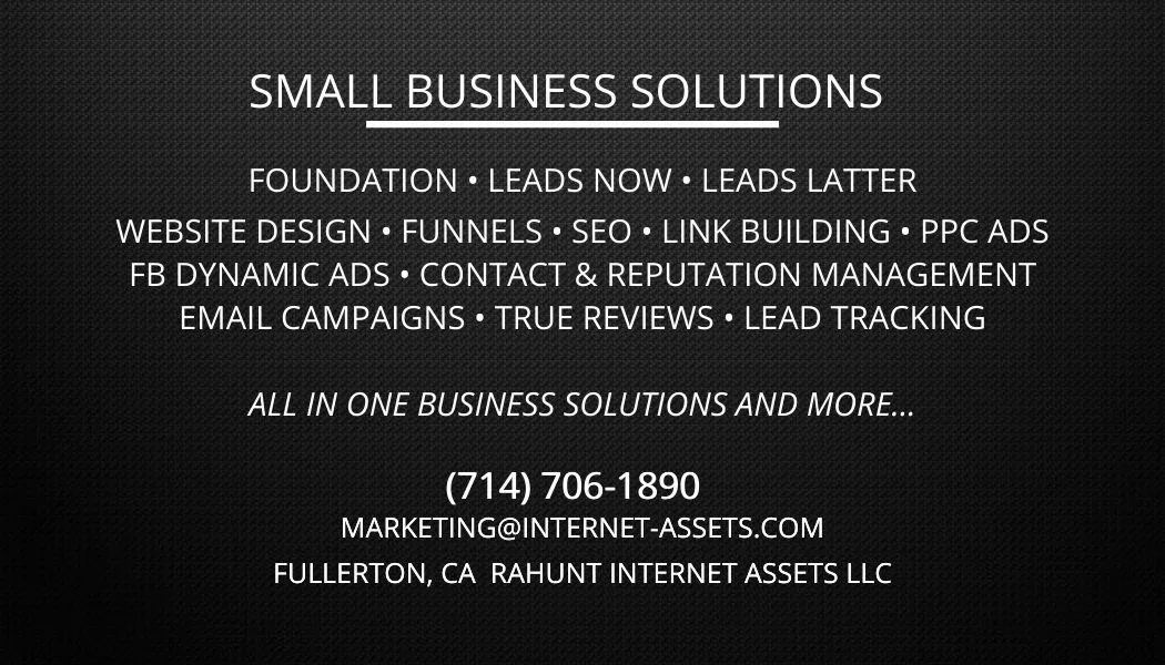 Internet Assets Fullerton, CA 714-706-1890 Local Small Business Digital Marketing Off-Page-SEO Marketing@Internet-Assets.com  