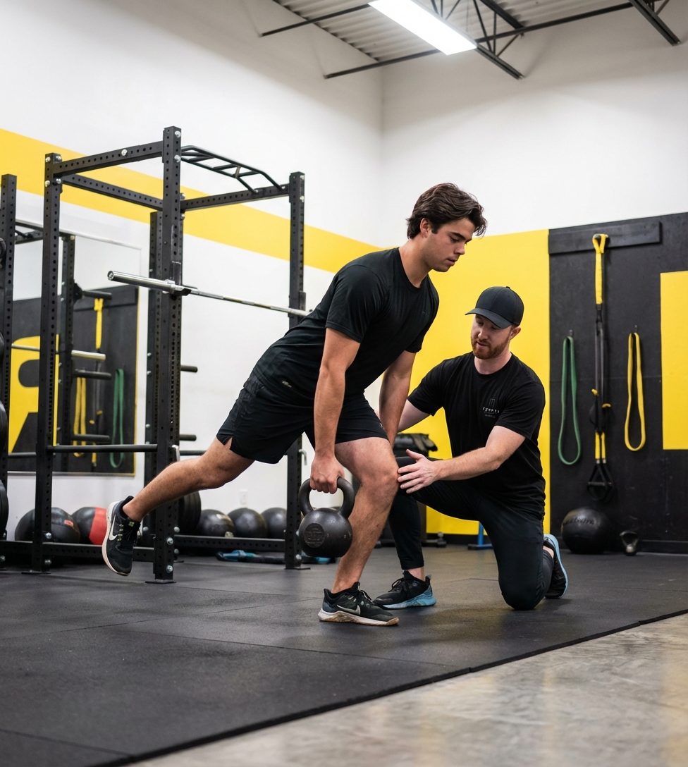 Patient working with a provider at a performance physical therapy clinic in Montclair