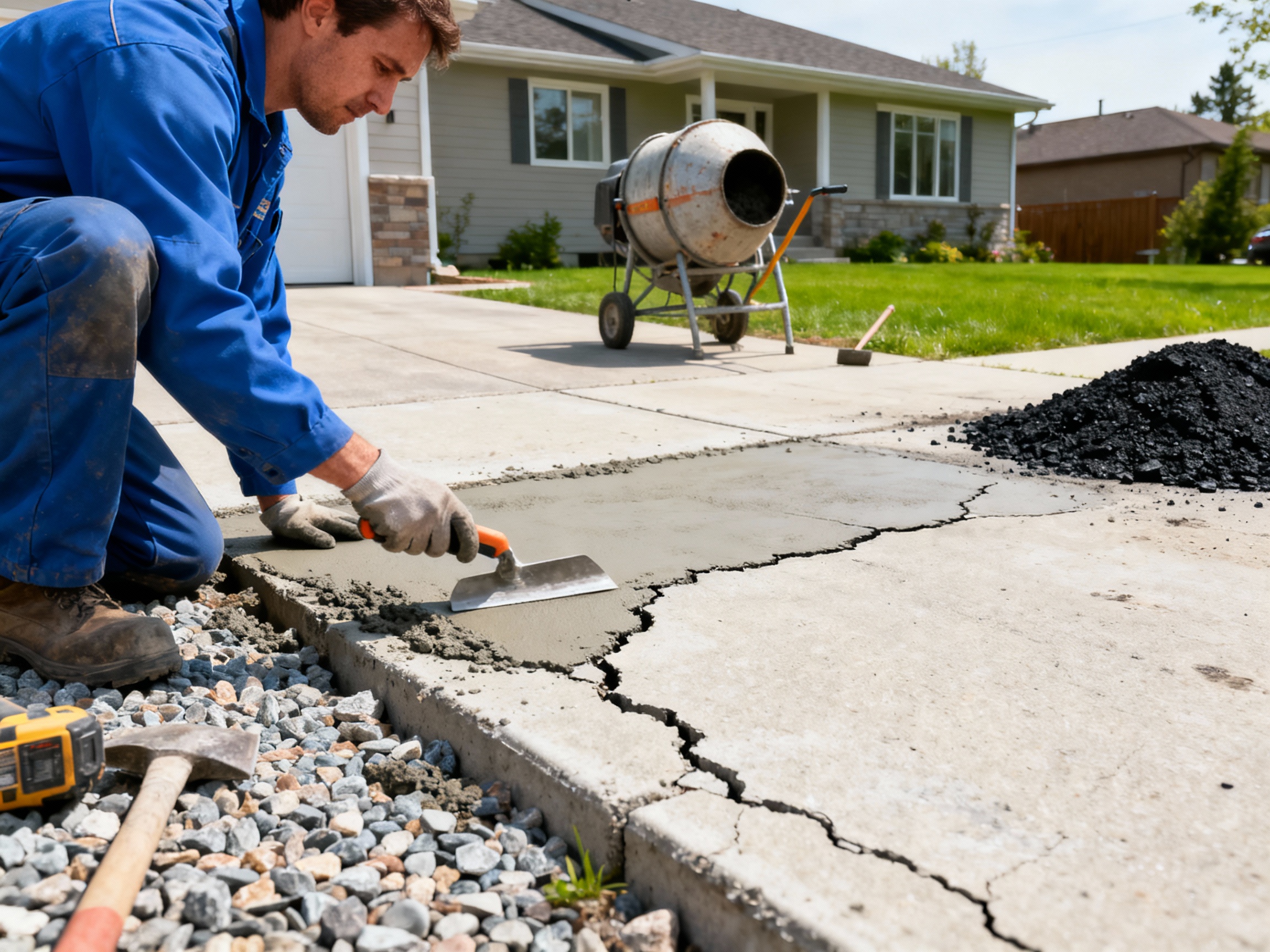 Concrete Driveway Repair in Whitby