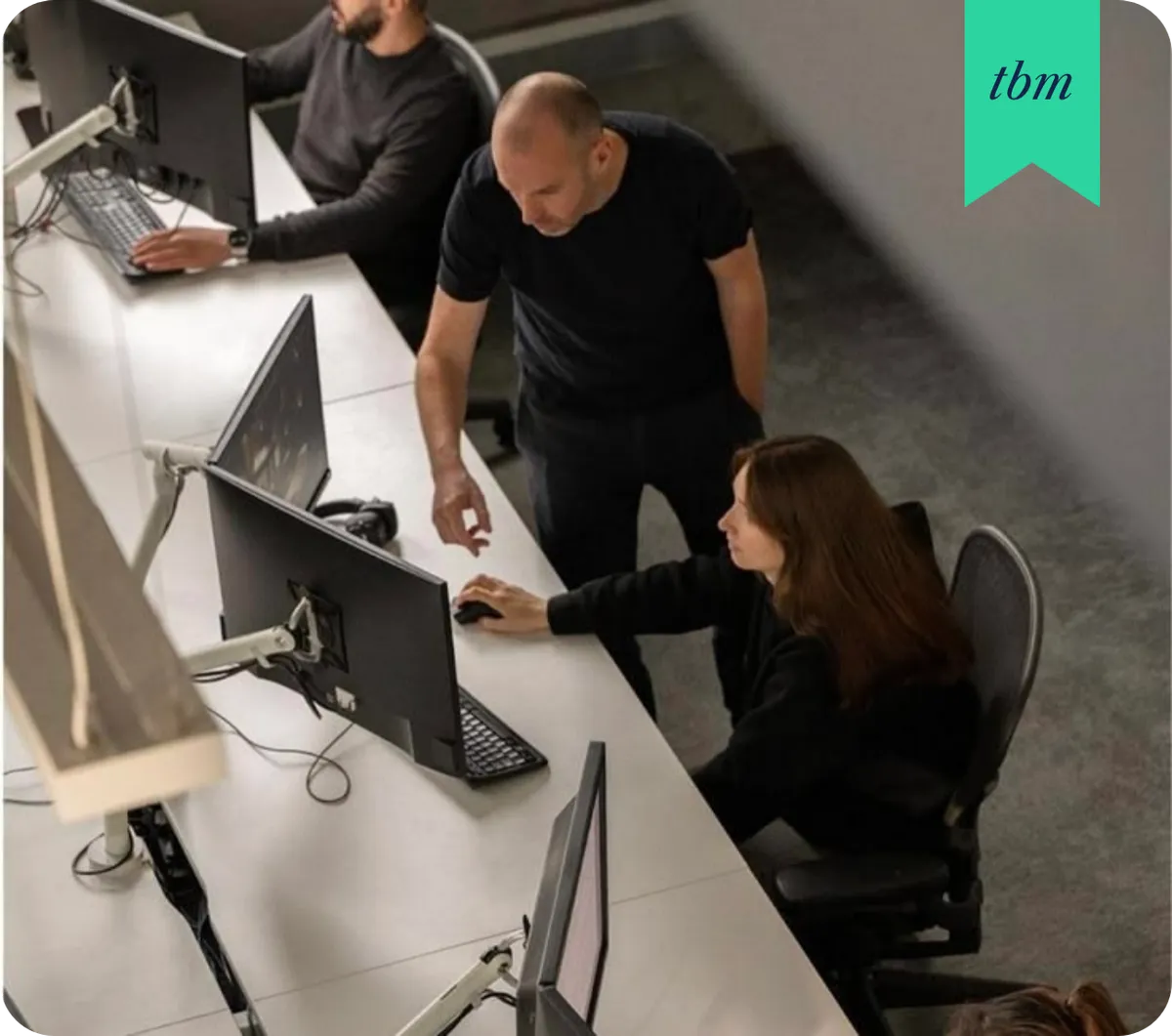 A team working in an office