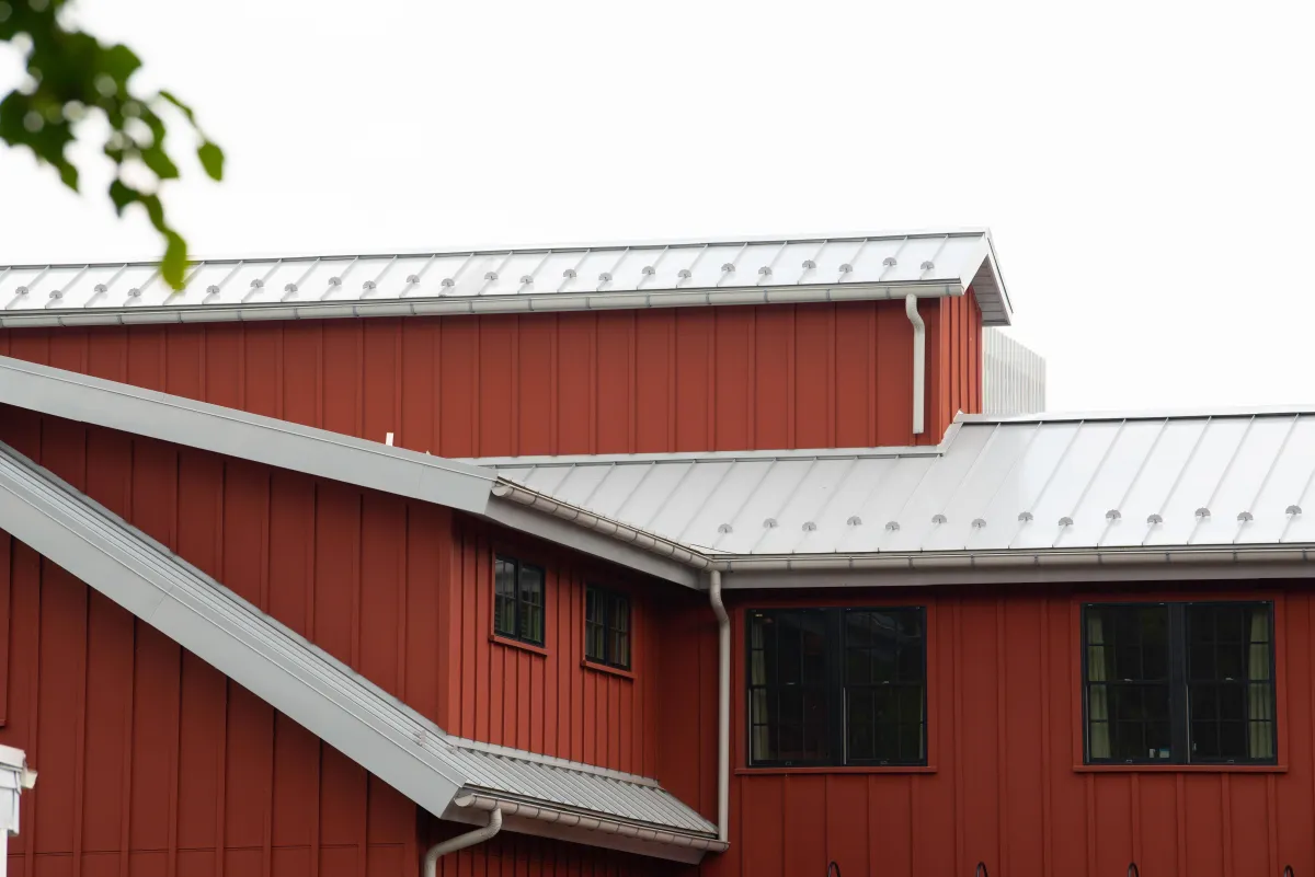 standing seam metal on a barn