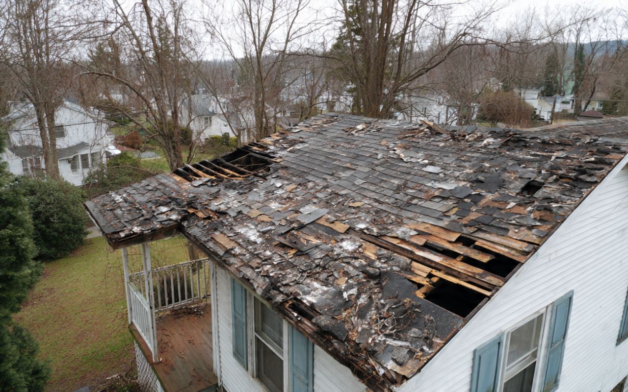 storm damage roof replacement in White Plains during a home roof damage inspection
