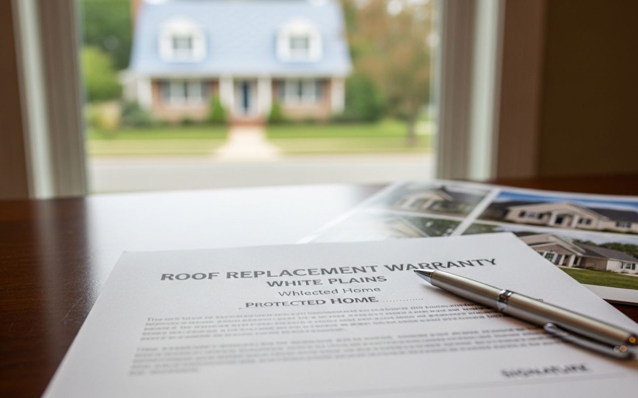 Roof replacement warranty in White Plains for a protected home