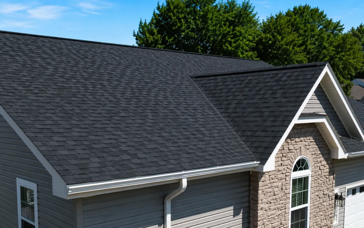 Algae resistant shingles installed on a clean residential roof