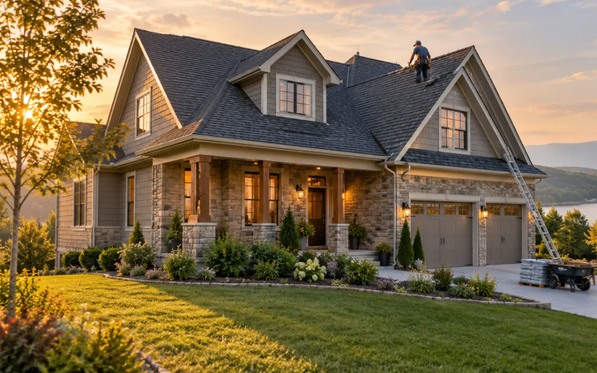 Roof installation services for a well-protected residential home