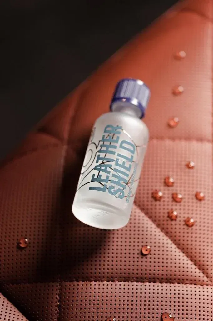 picture of leather shield product use on leather seats by HOOK Mobile Car Detailing and Ceramic Coatings