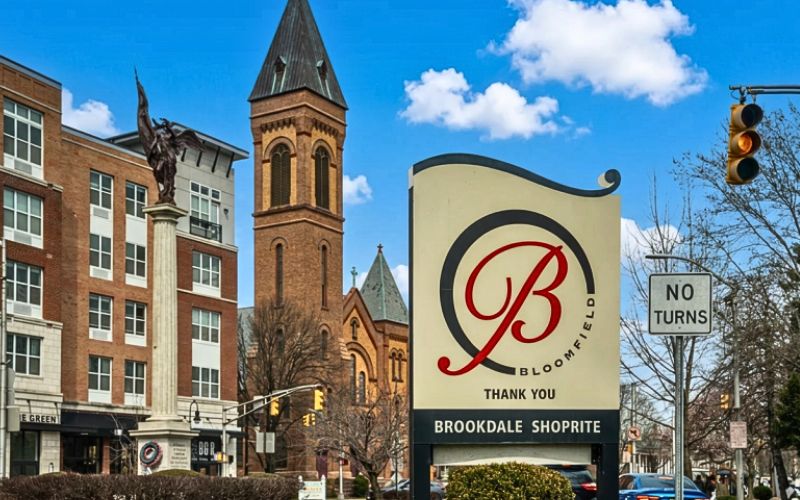 Broad Street in Bloomfield, New Jersey with local businesses
