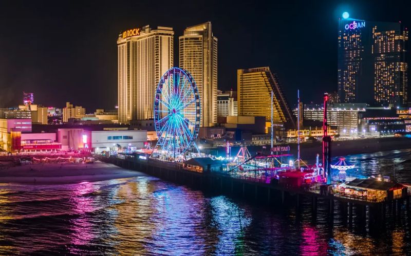 Skyline of Atlantic City Businesses and Casinos