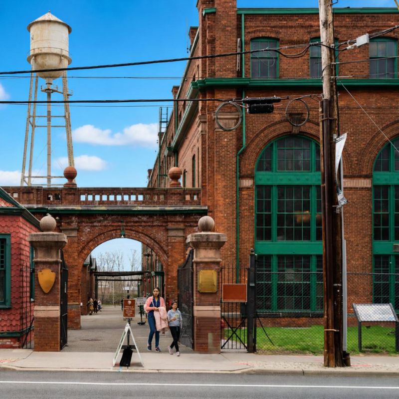 View of tourists visiting Edison museum in West Orange, NJ