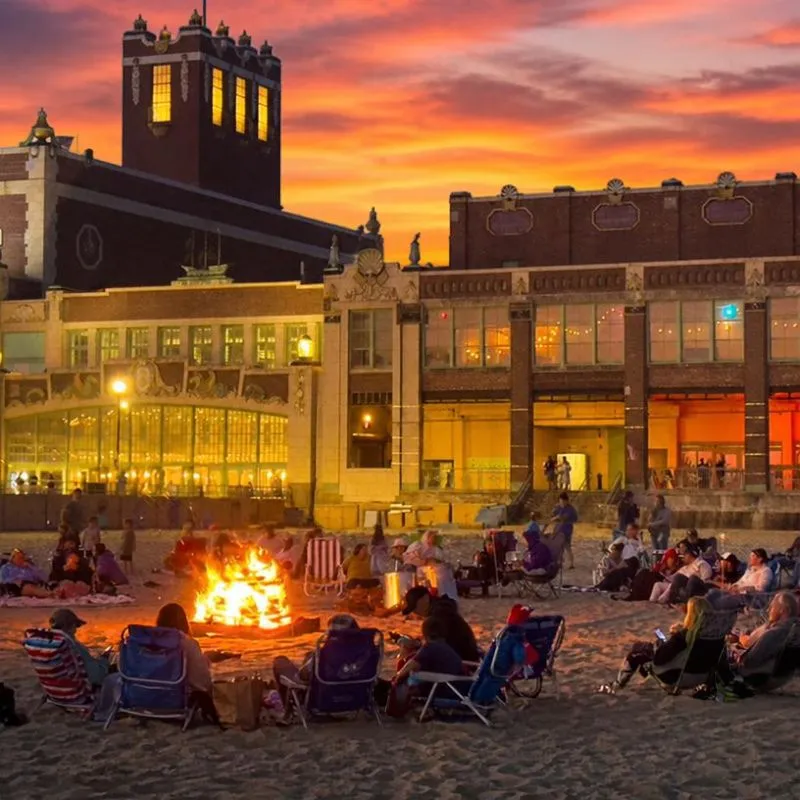 ASBURY PARK Beach at night