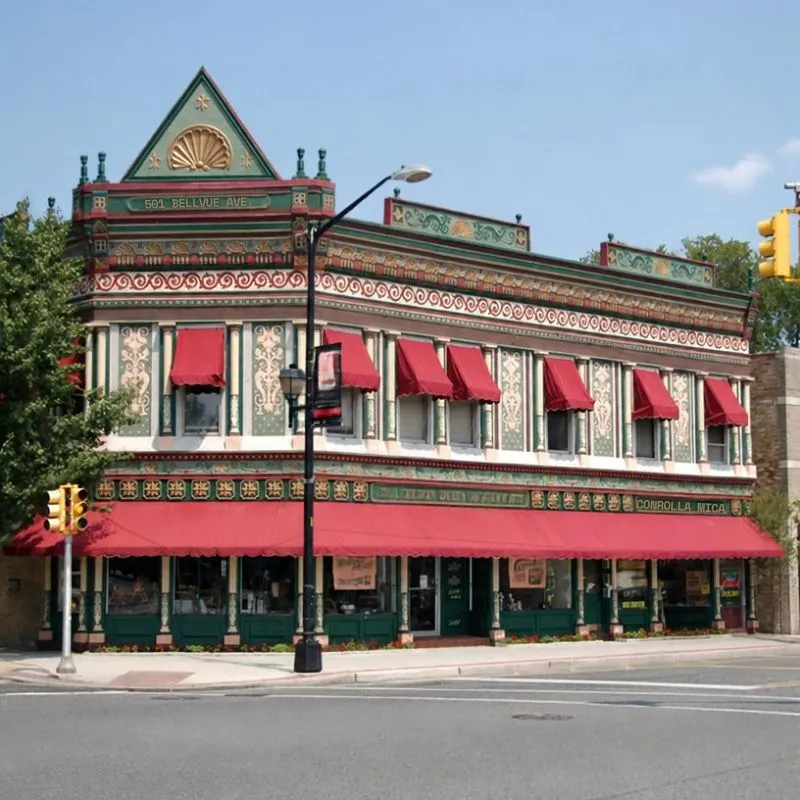 Downtown business building with awnings in Fairlawn, NJ