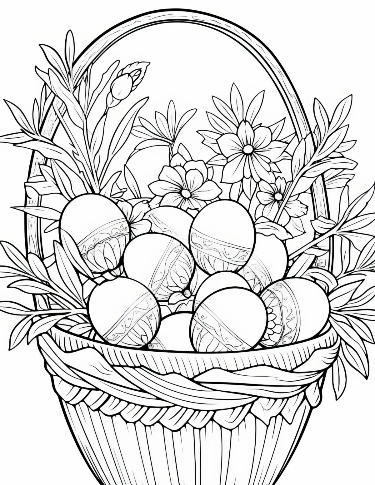 Easter Egg Basket Coloring Page