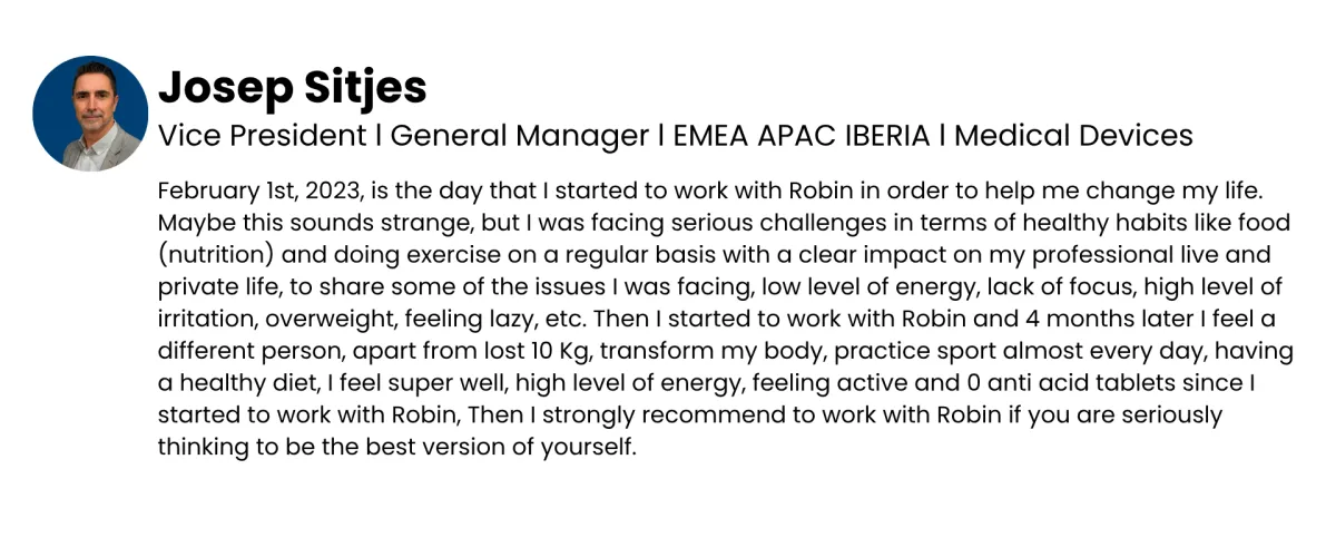 Expat VP loses 11kg of belly fat while regaining his energy