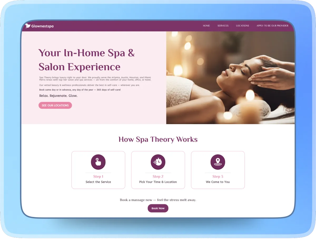 Glownest Spa Goes Digital with SmartWebi
