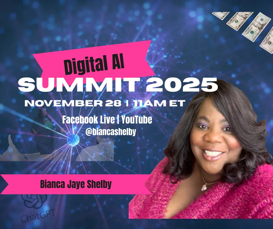 Vibrant digital illustration of diverse professionals around a glowing AI hologram at a technology summit.