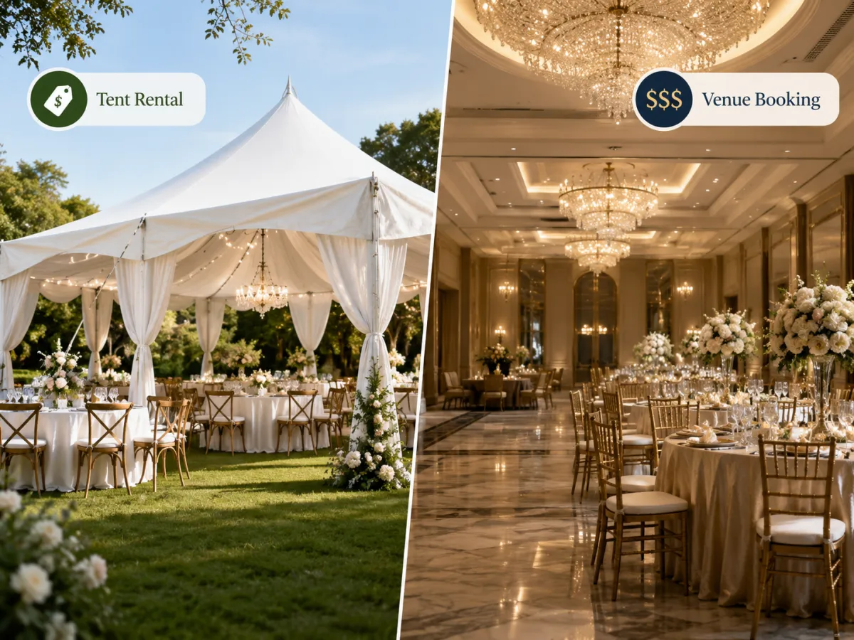 Is renting a tent cheaper than booking a venue?